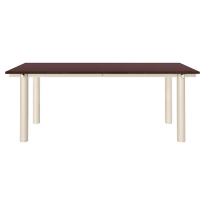 Atura Dining Table - Light Cashmere Base, Burgundy Tabletop