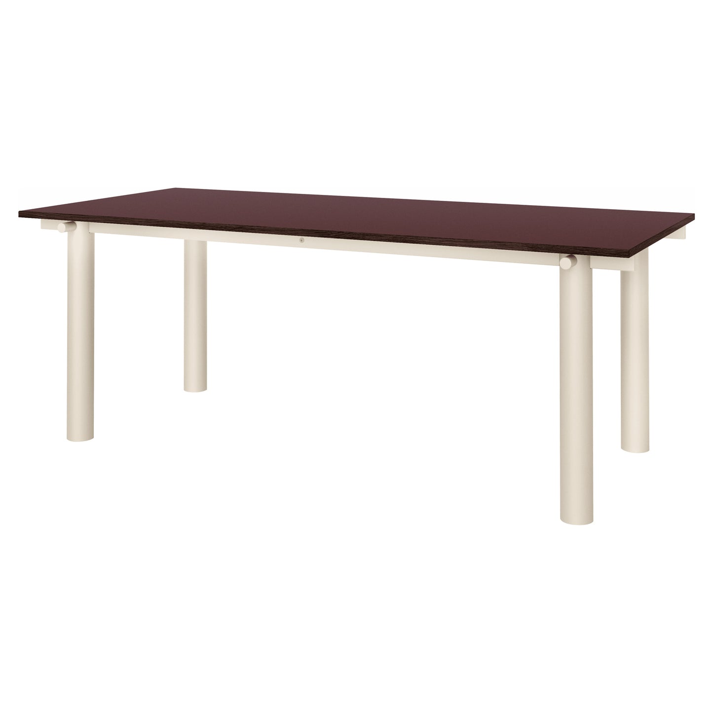 Atura Dining Table - Light Cashmere Base, Burgundy Tabletop