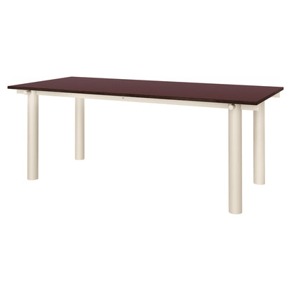 Atura Dining Table - Light Cashmere Base, Burgundy Tabletop