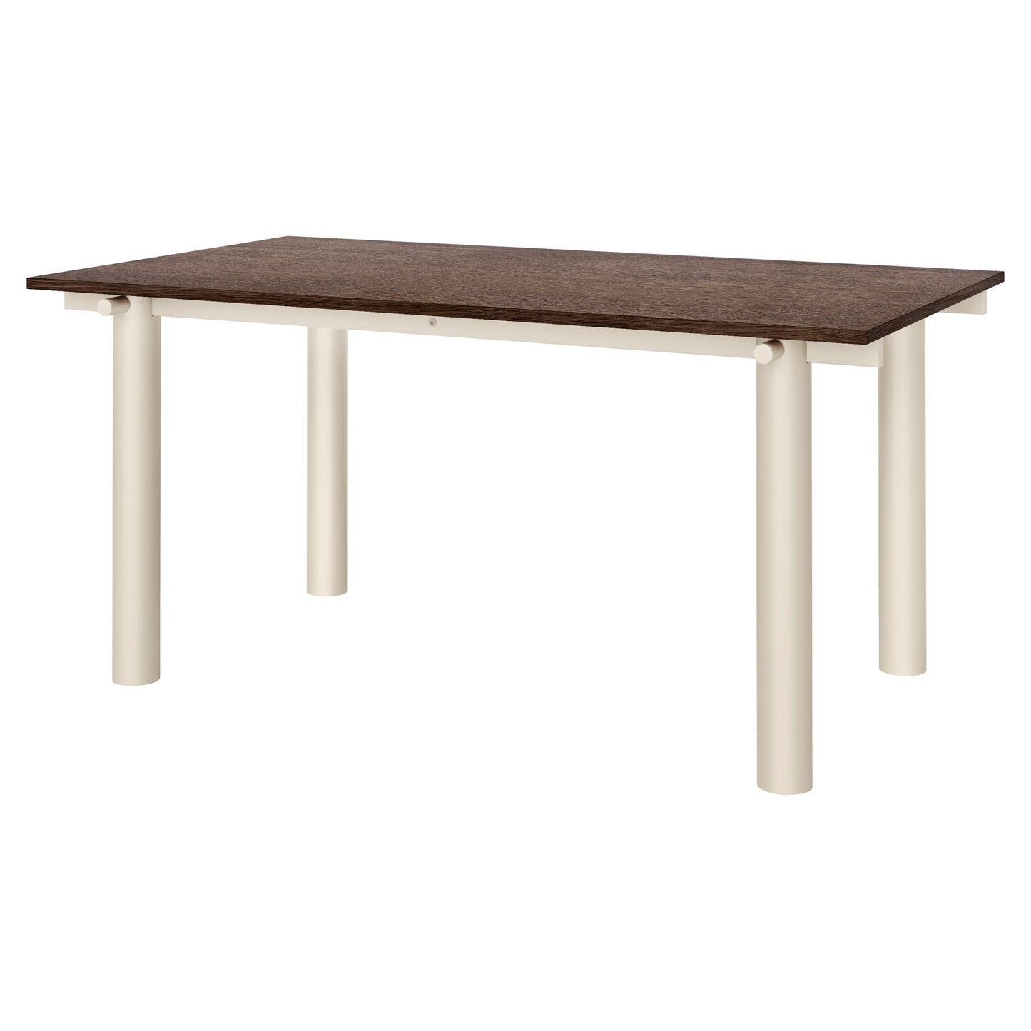Atura Dining Table - Light Cashmere Base, Dark Stained Oak Tabletop