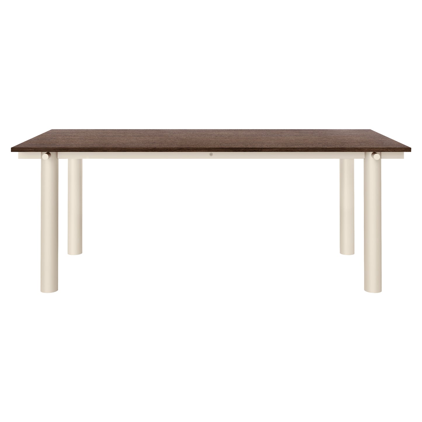 Atura Dining Table - Light Cashmere Base, Dark Stained Oak Tabletop