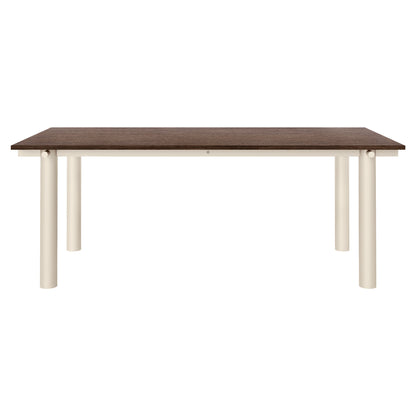 Atura Dining Table - Light Cashmere Base, Dark Stained Oak Tabletop