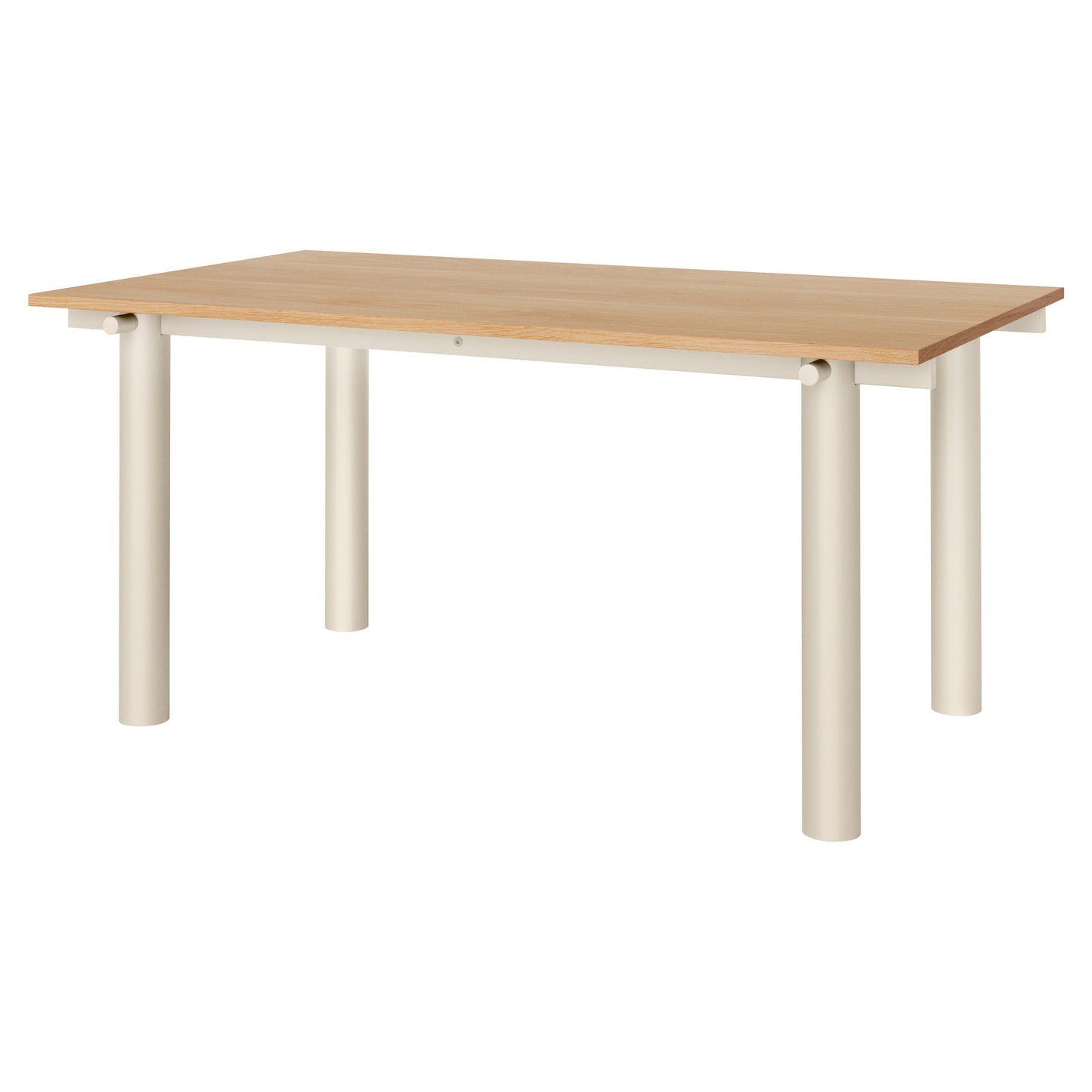 Atura Dining Table - Light Cashmere Base, Natural Oak Tabletop
