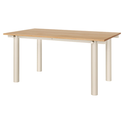 Atura Dining Table - Light Cashmere Base, Natural Oak Tabletop