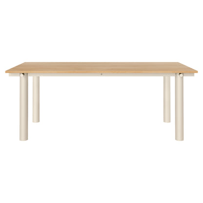 Atura Dining Table - Light Cashmere Base, Natural Oak Tabletop