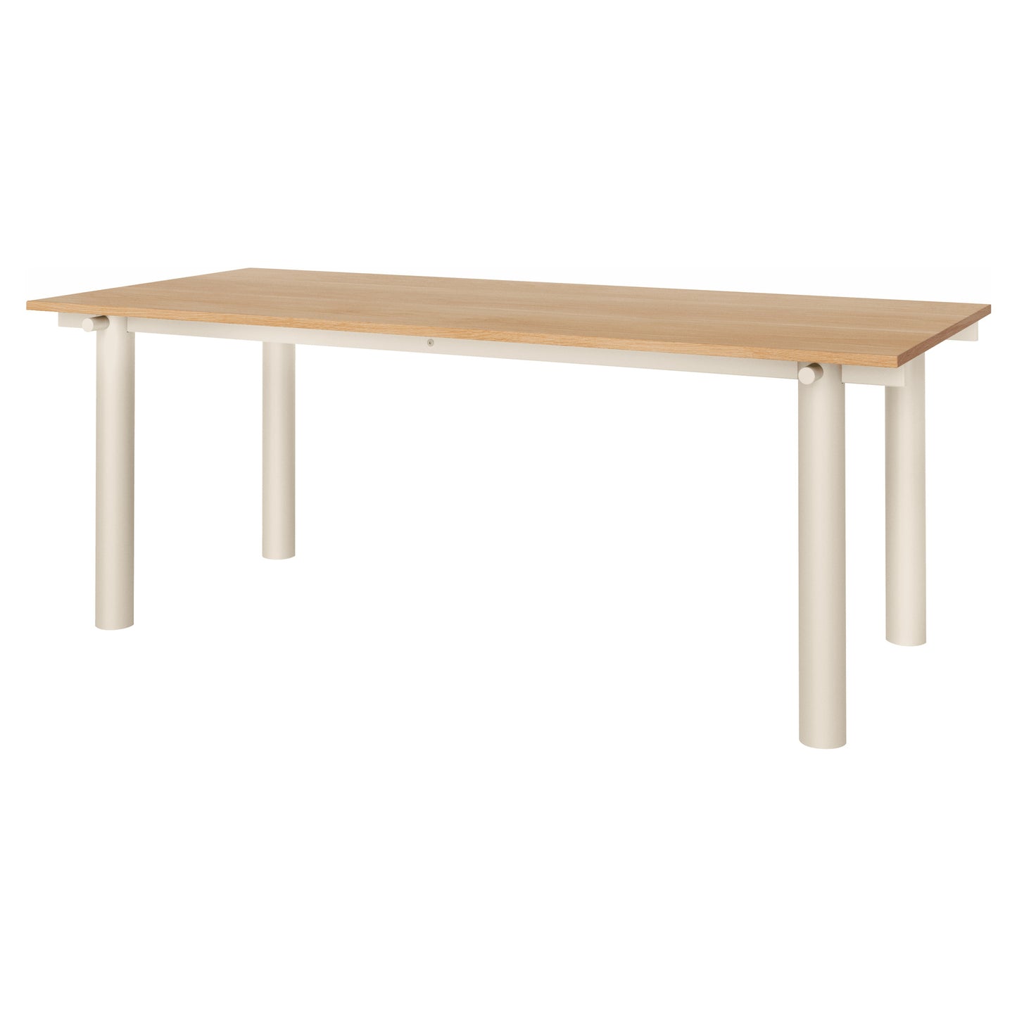 Atura Dining Table - Light Cashmere Base, Natural Oak Tabletop