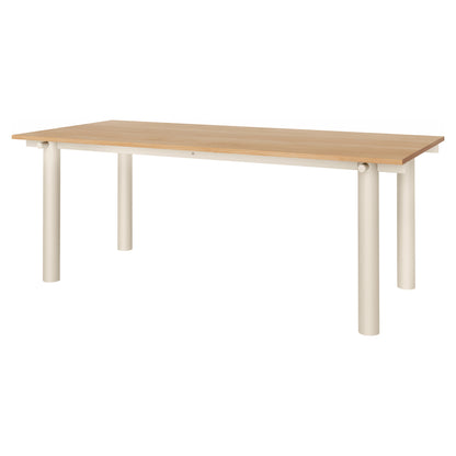 Atura Dining Table - Light Cashmere Base, Natural Oak Tabletop