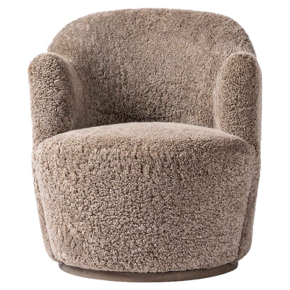 Aurora Swivel Chair - Taupe Shearling