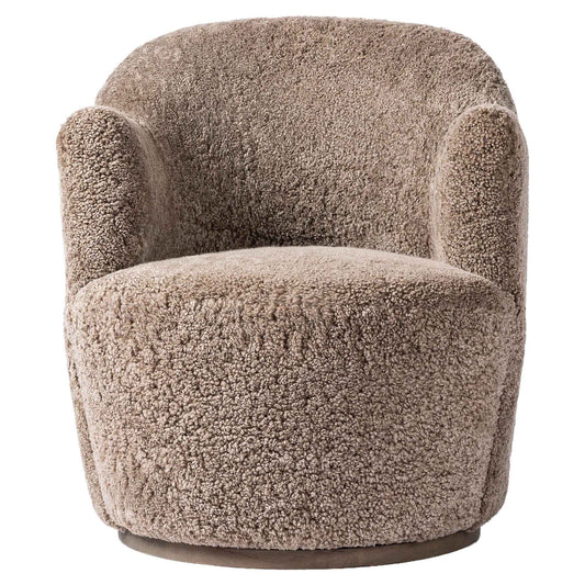 Aurora Swivel Chair - Taupe Shearling