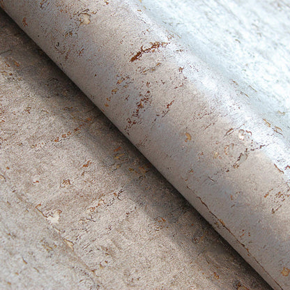 Authentic Cork Wallpaper - Warm Silver Metallic