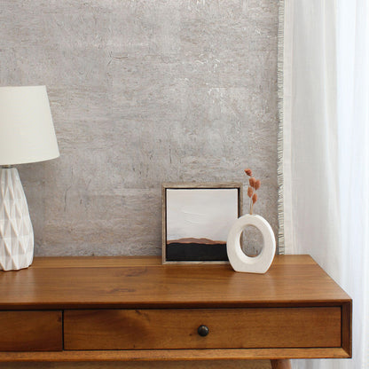 Authentic Cork Wallpaper - Warm Silver Metallic