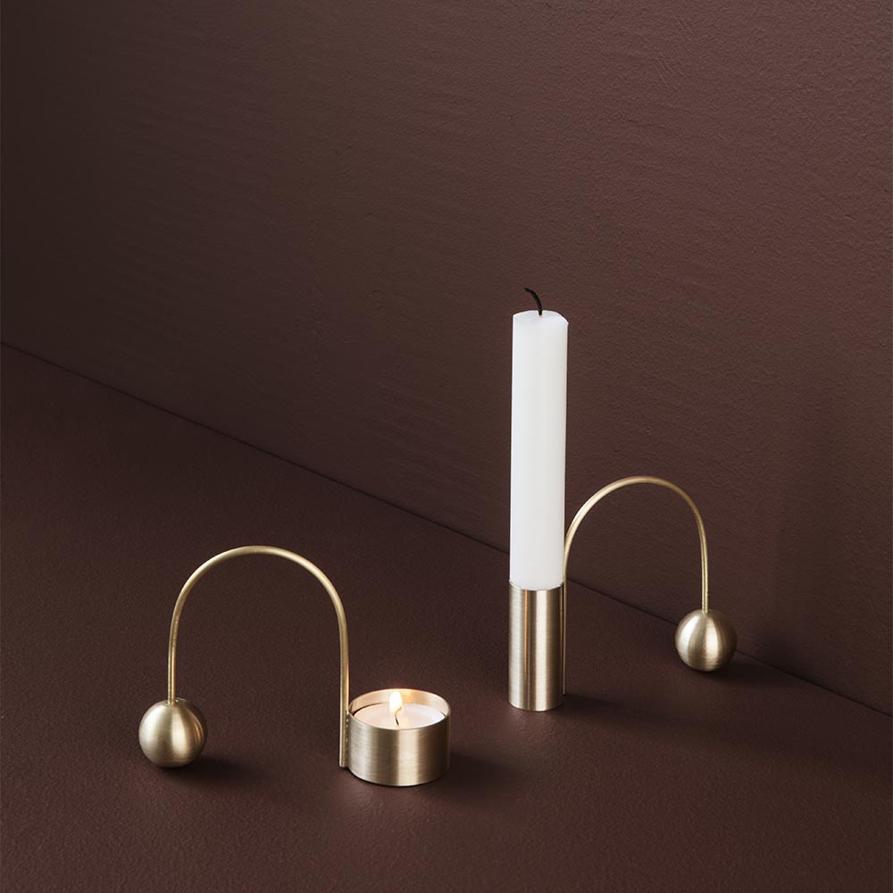 Balance Tealight Holder Brass