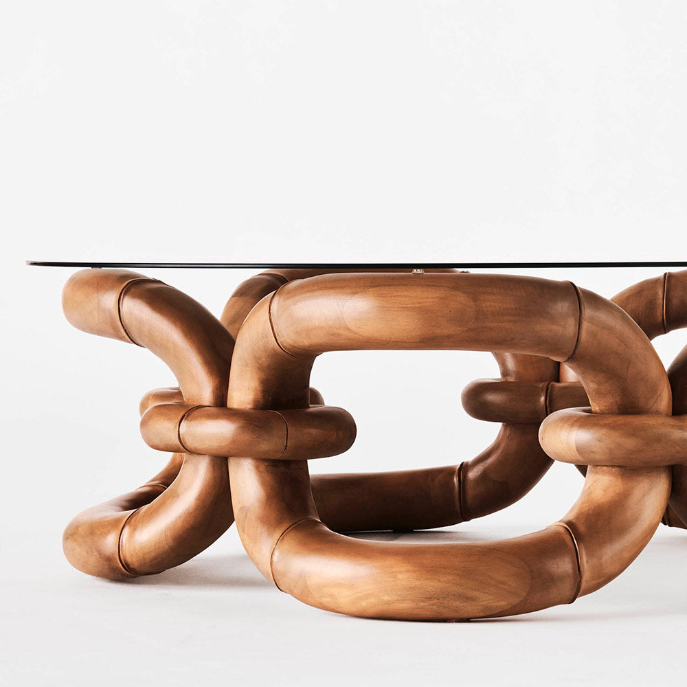 Bamboo Bracelet Sofa Table - Natural Beech