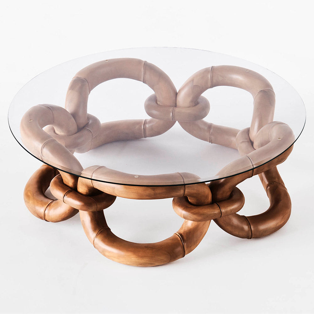 Bamboo Bracelet Sofa Table - Natural Beech
