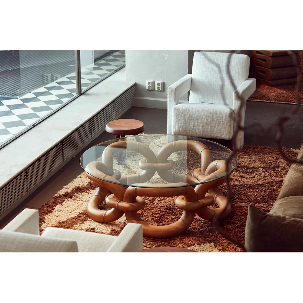 Bamboo Bracelet Sofa Table - Natural Beech