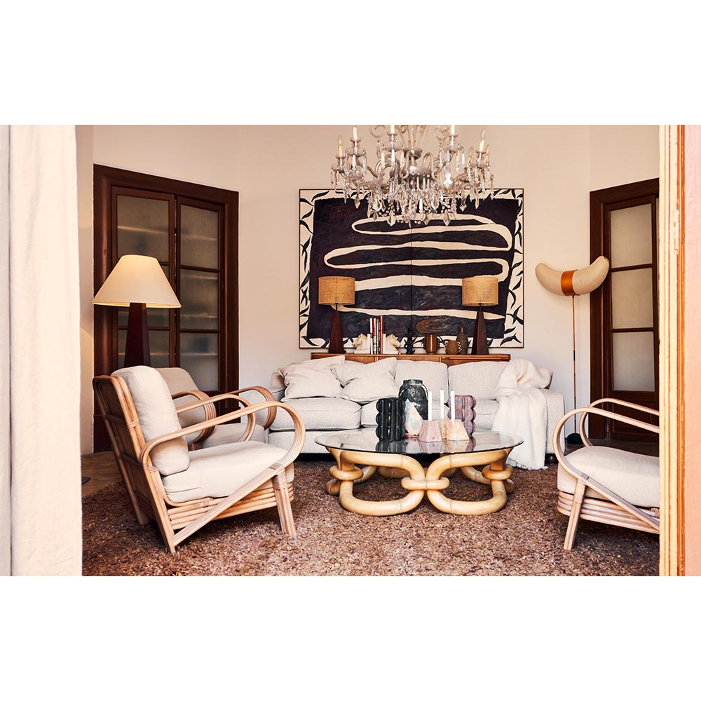 Bamboo Bracelet Sofa Table - Natural Beech