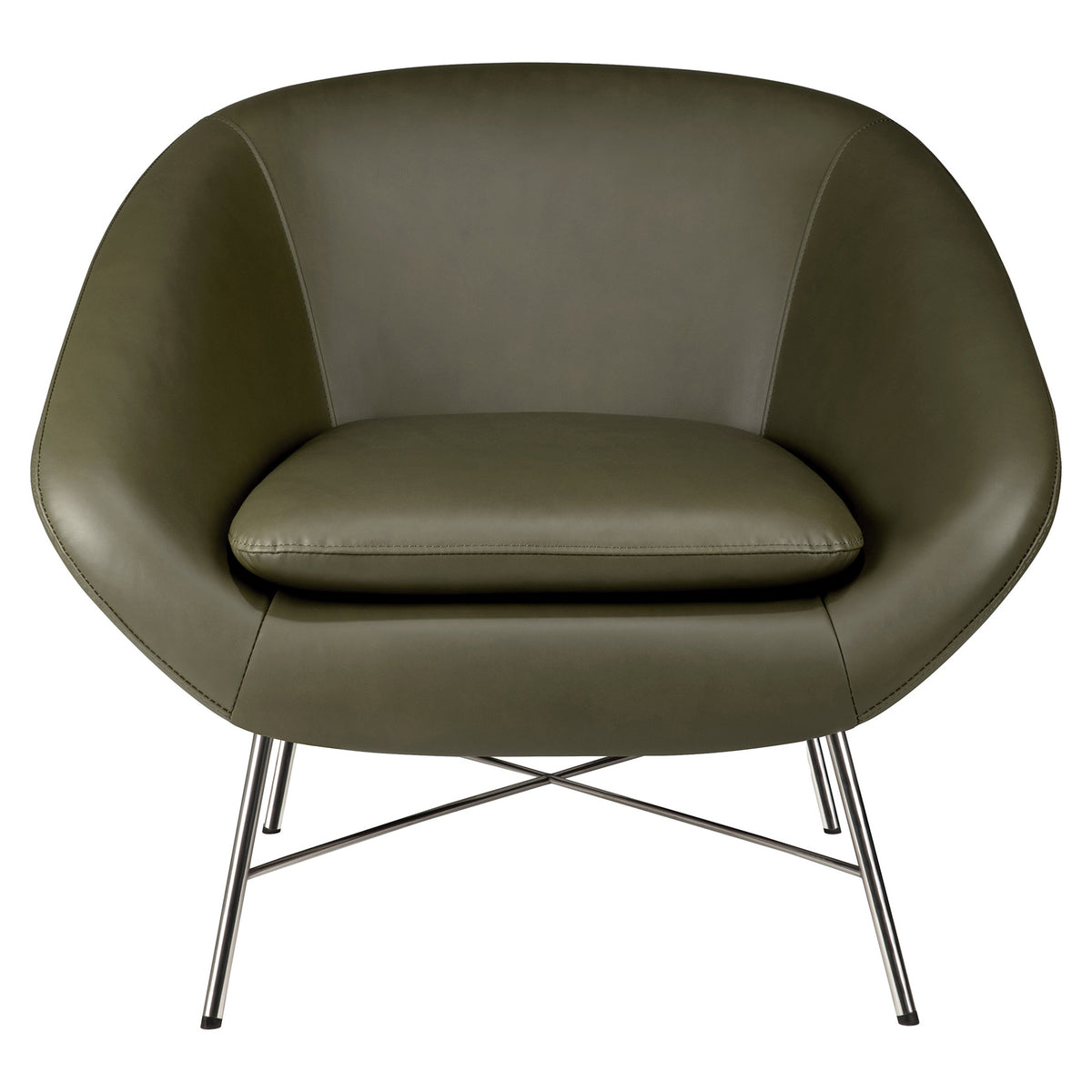 Barrow Lounge Chair - Green Leather