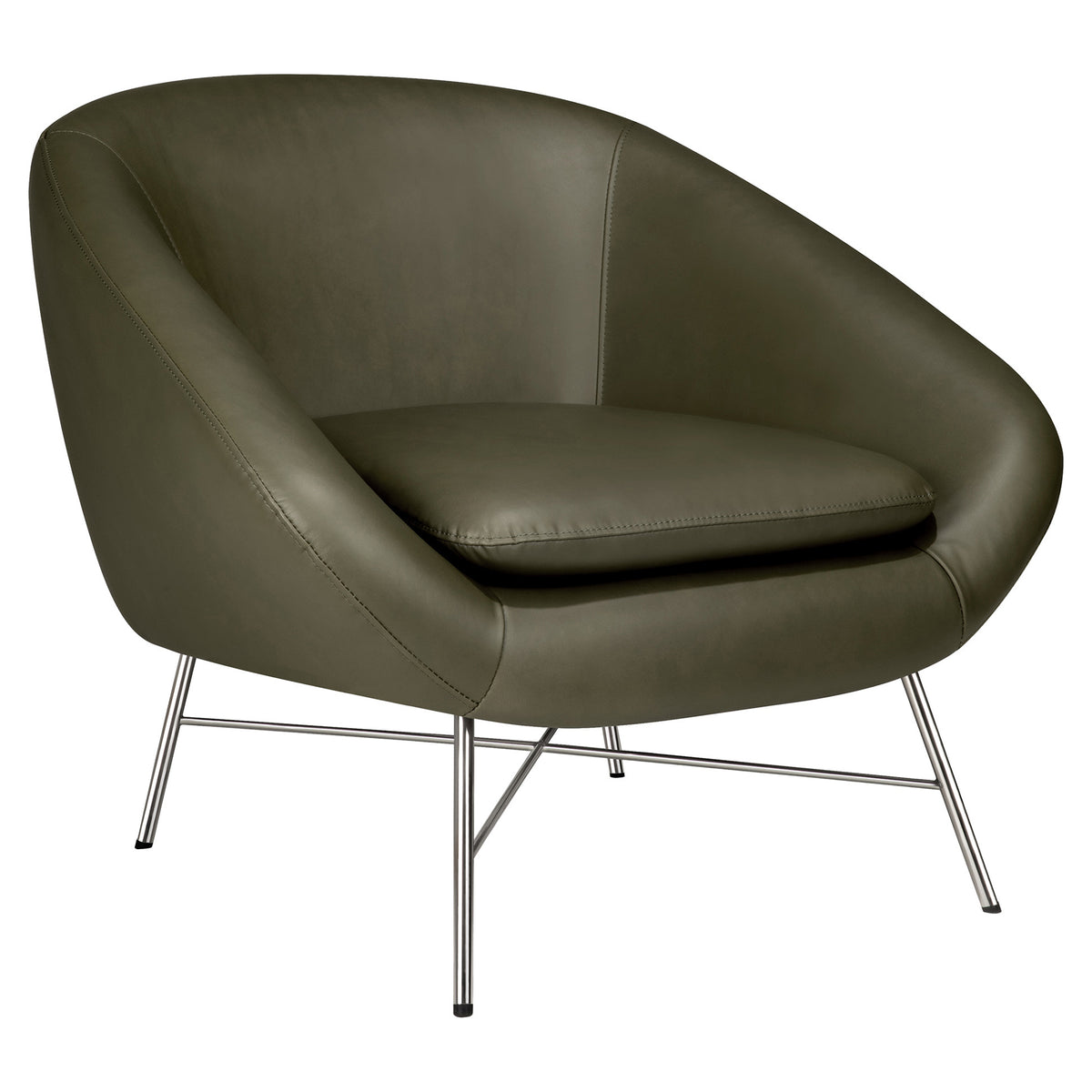 Barrow Lounge Chair - Green Leather