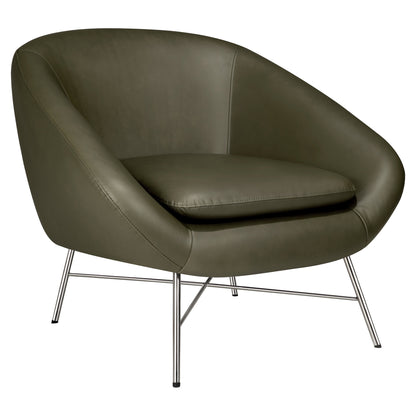 Barrow Lounge Chair - Green Leather