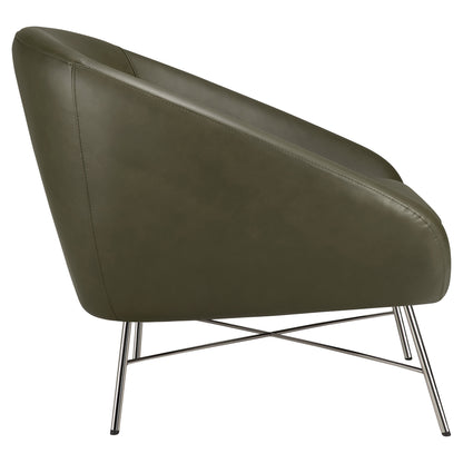 Barrow Lounge Chair - Green Leather