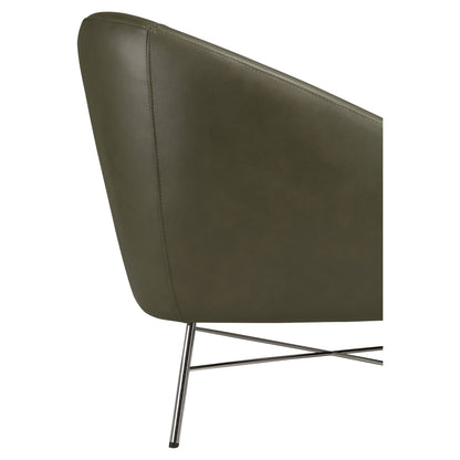 Barrow Lounge Chair - Green Leather