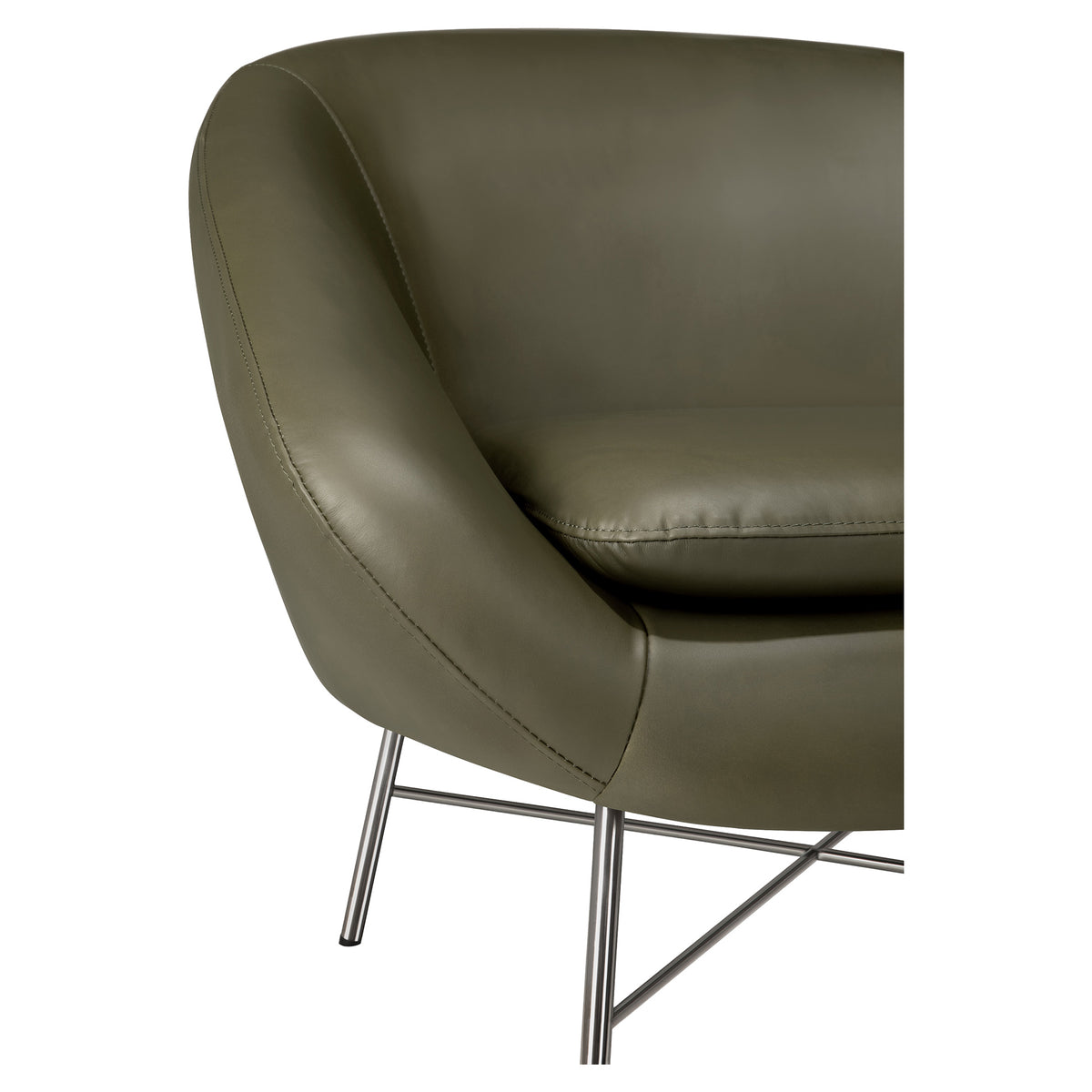 Barrow Lounge Chair - Green Leather