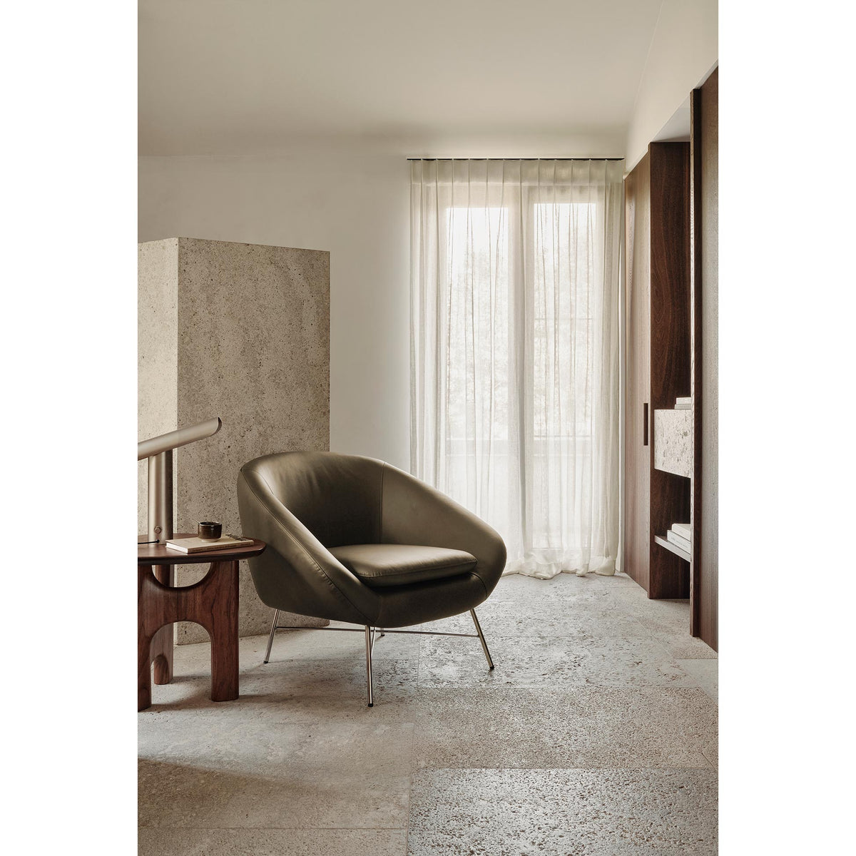Barrow Lounge Chair - Green Leather