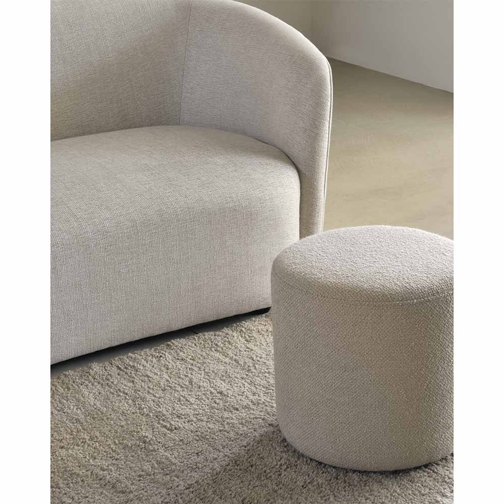 Barrow Pouf 15.5"W - Off White