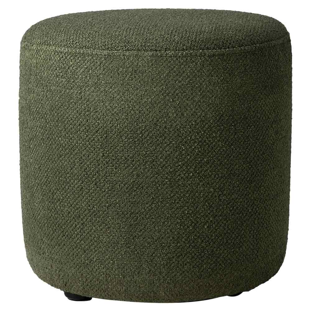 Barrow Round Pouf 15.5"W - Pine Green