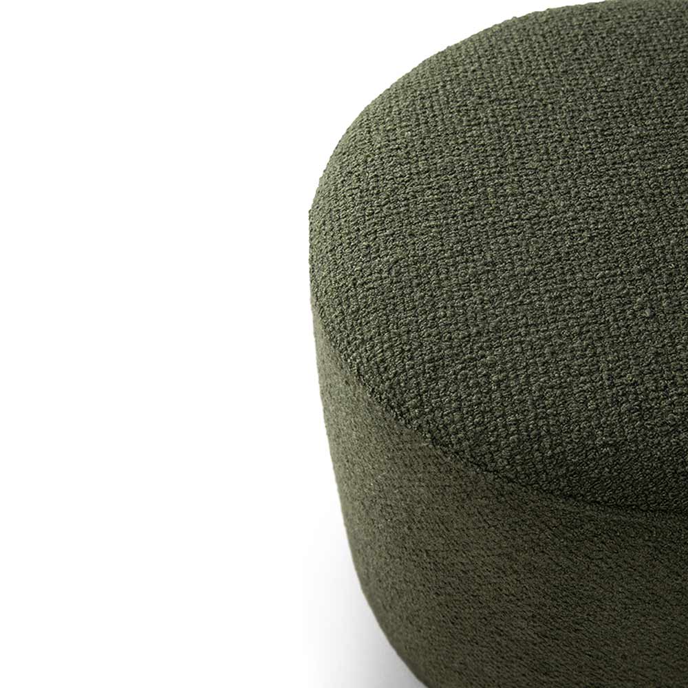 Barrow Round Pouf 15.5"W - Pine Green