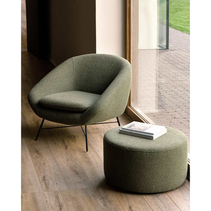 Barrow Round Pouf 23.5"W - Pine Green