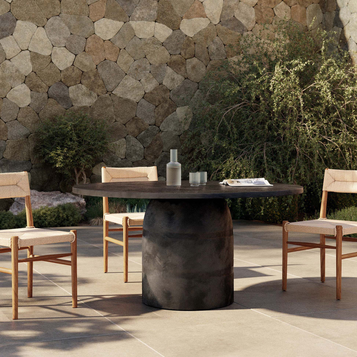 Basil Outdoor Dining Table 60" - Aged Gray