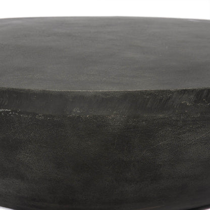 Basil Outdoor Round Coffee Table - Aged Gray
