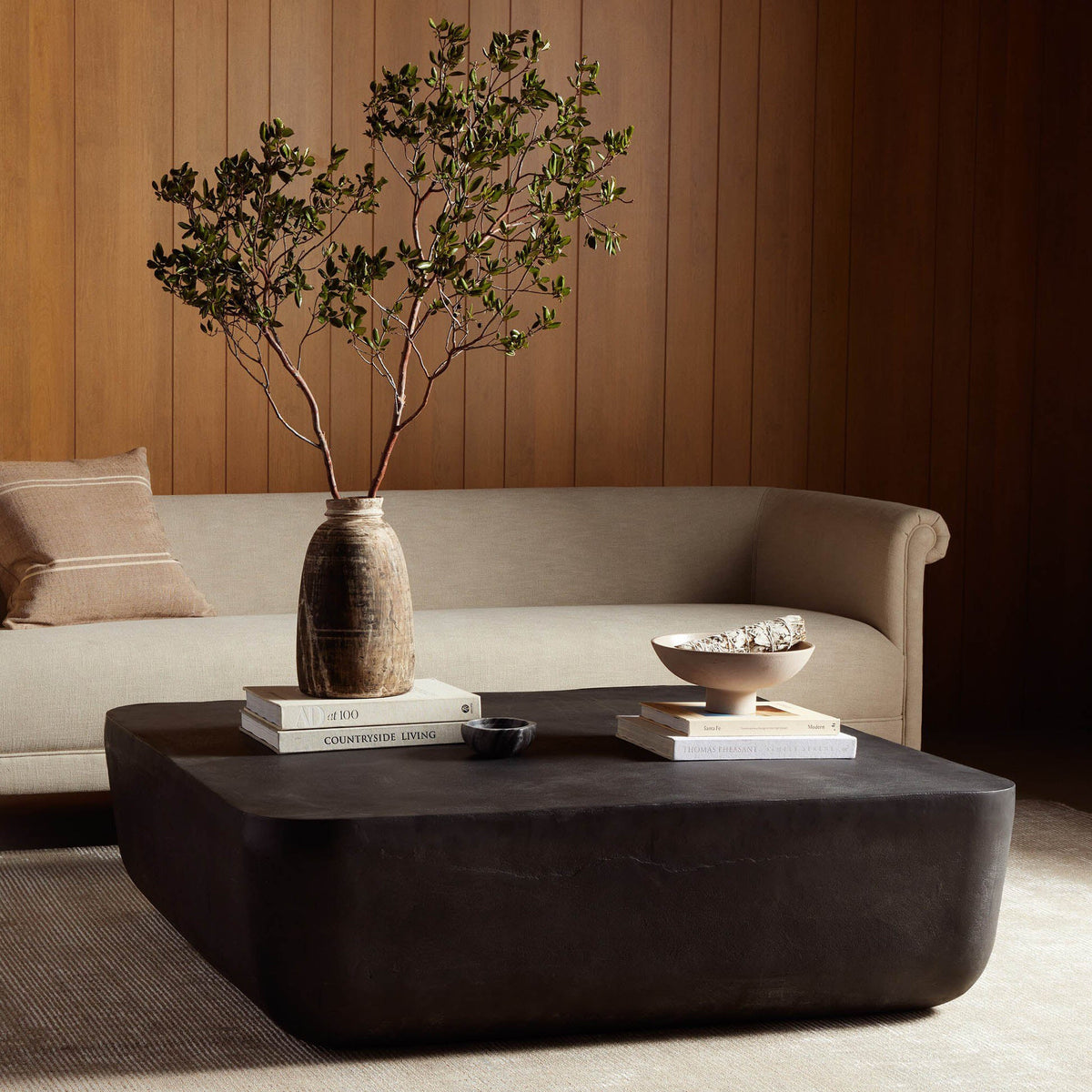 Basil Square Outdoor Coffee Table - Aged Gray