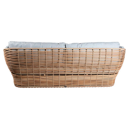 Basket 2 Seater Sofa - Taupe Cushions, Natural Weave Base