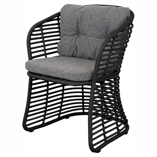 Basket Chair - Dark Gray Cushions, Graphite Weave Frame