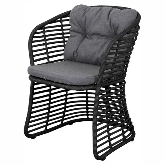 Basket Chair - Gray Airtouch Cushions, Graphite Weave Frame