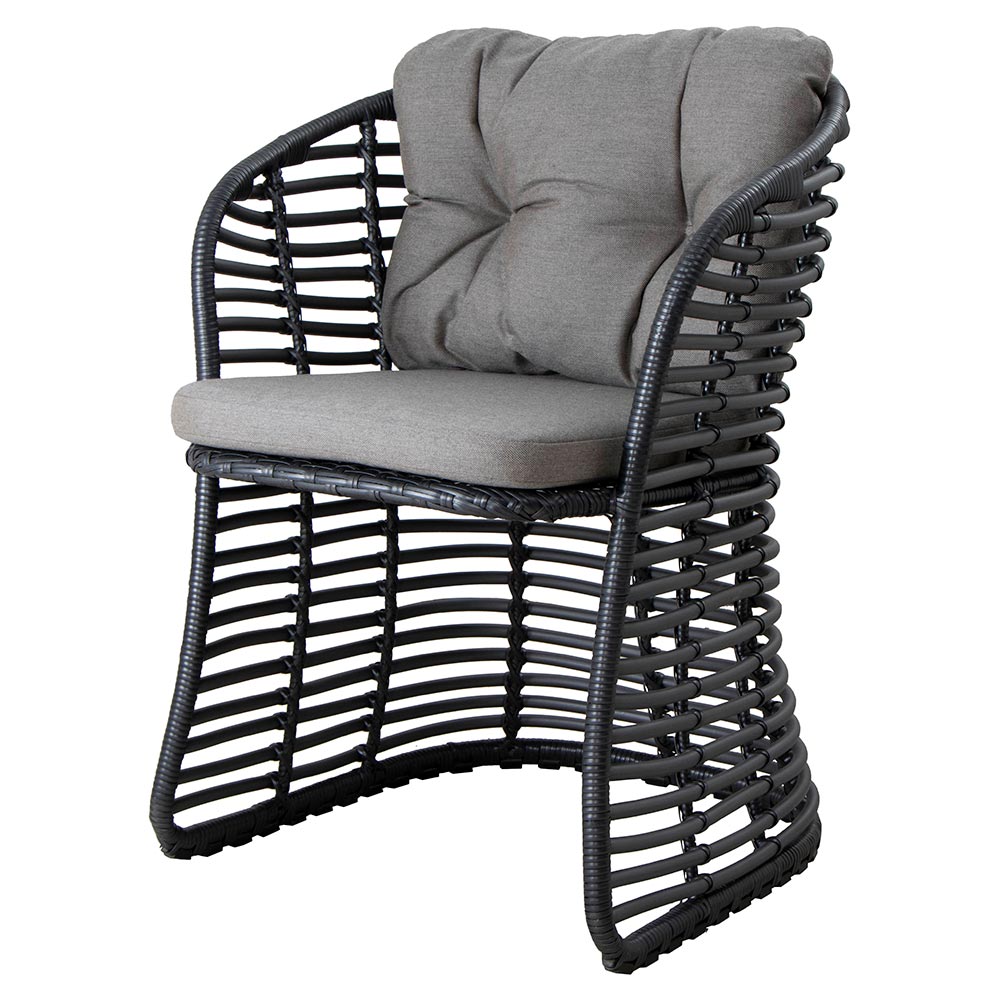 Basket Chair - Taupe Cushions, Graphite Weave Frame