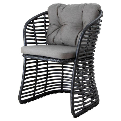 Basket Chair - Taupe Cushions, Graphite Weave Frame