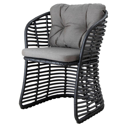 Basket Chair - Taupe Cushions, Graphite Weave Frame