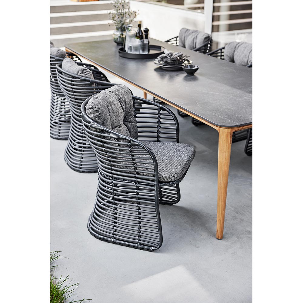 Basket Chair - Taupe Cushions, Graphite Weave Frame