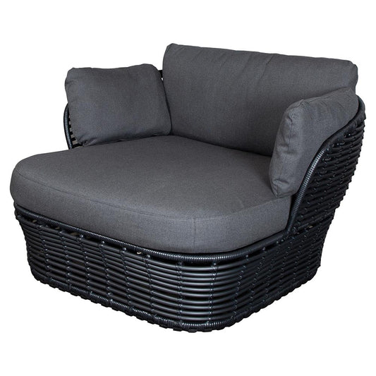Basket Lounge Chair - Gray Cushions, Graphite Weave Base