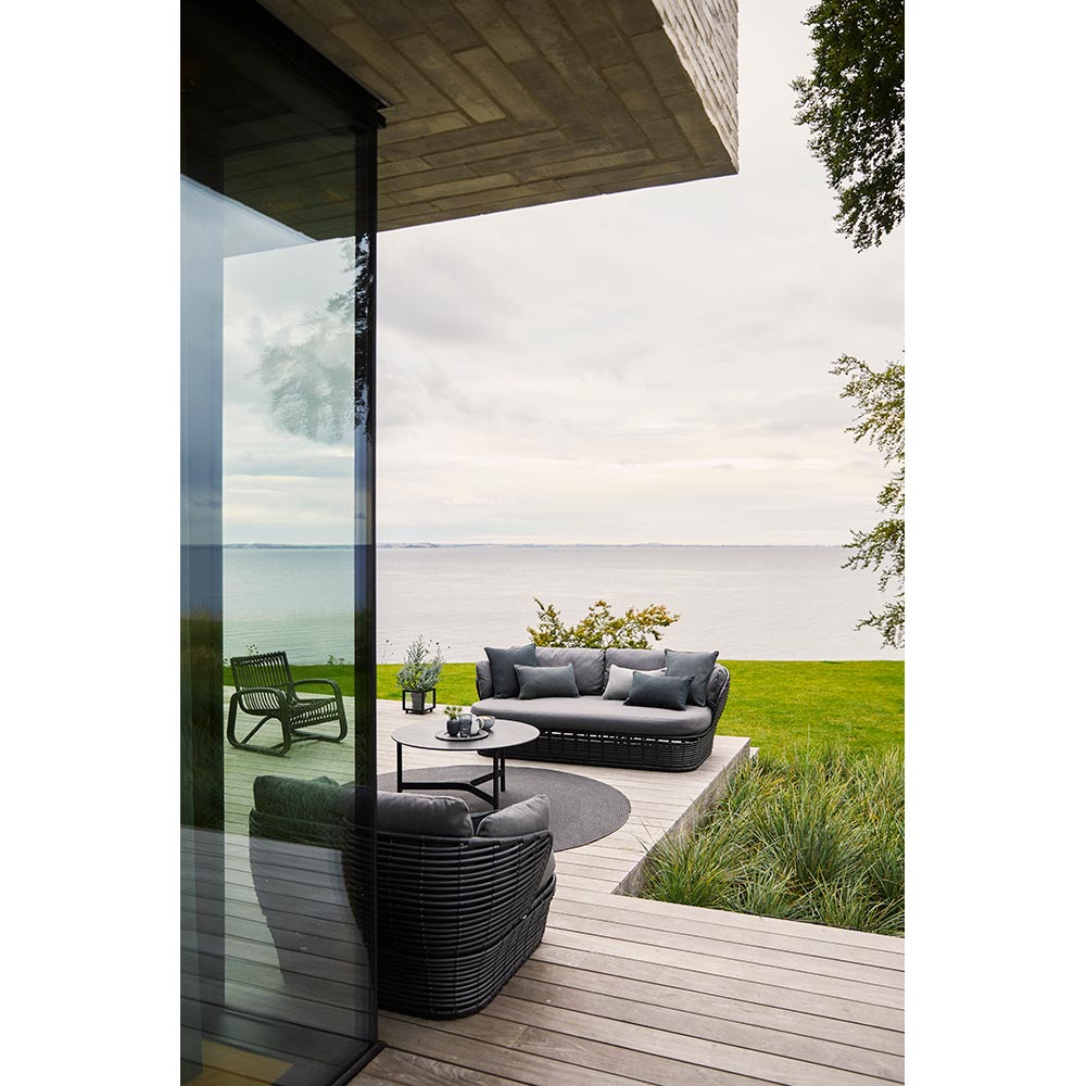 Basket Lounge Chair - Gray Cushions, Graphite Weave Base