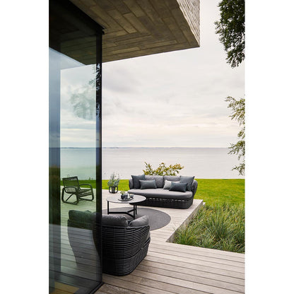 Basket Lounge Chair - Gray Cushions, Graphite Weave Base