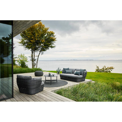 Basket Lounge Chair - Gray Cushions, Graphite Weave Base