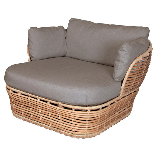 Basket Lounge Chair - Taupe Cushions, Natural Weave Base