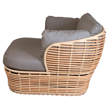 Basket Lounge Chair - Taupe Cushions, Natural Weave Base