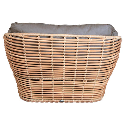 Basket Lounge Chair - Taupe Cushions, Natural Weave Base