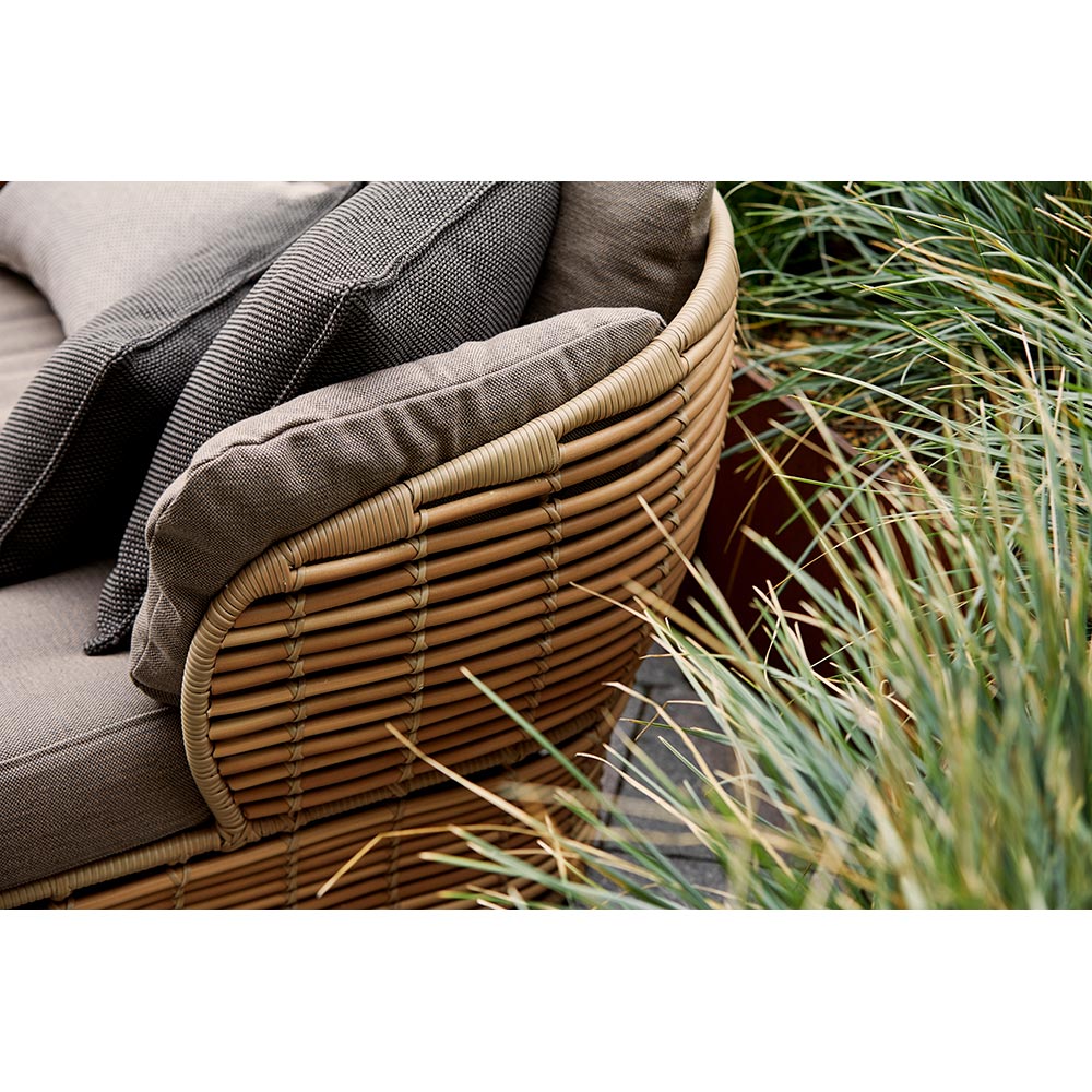 Basket Lounge Chair - Taupe Cushions, Natural Weave Base