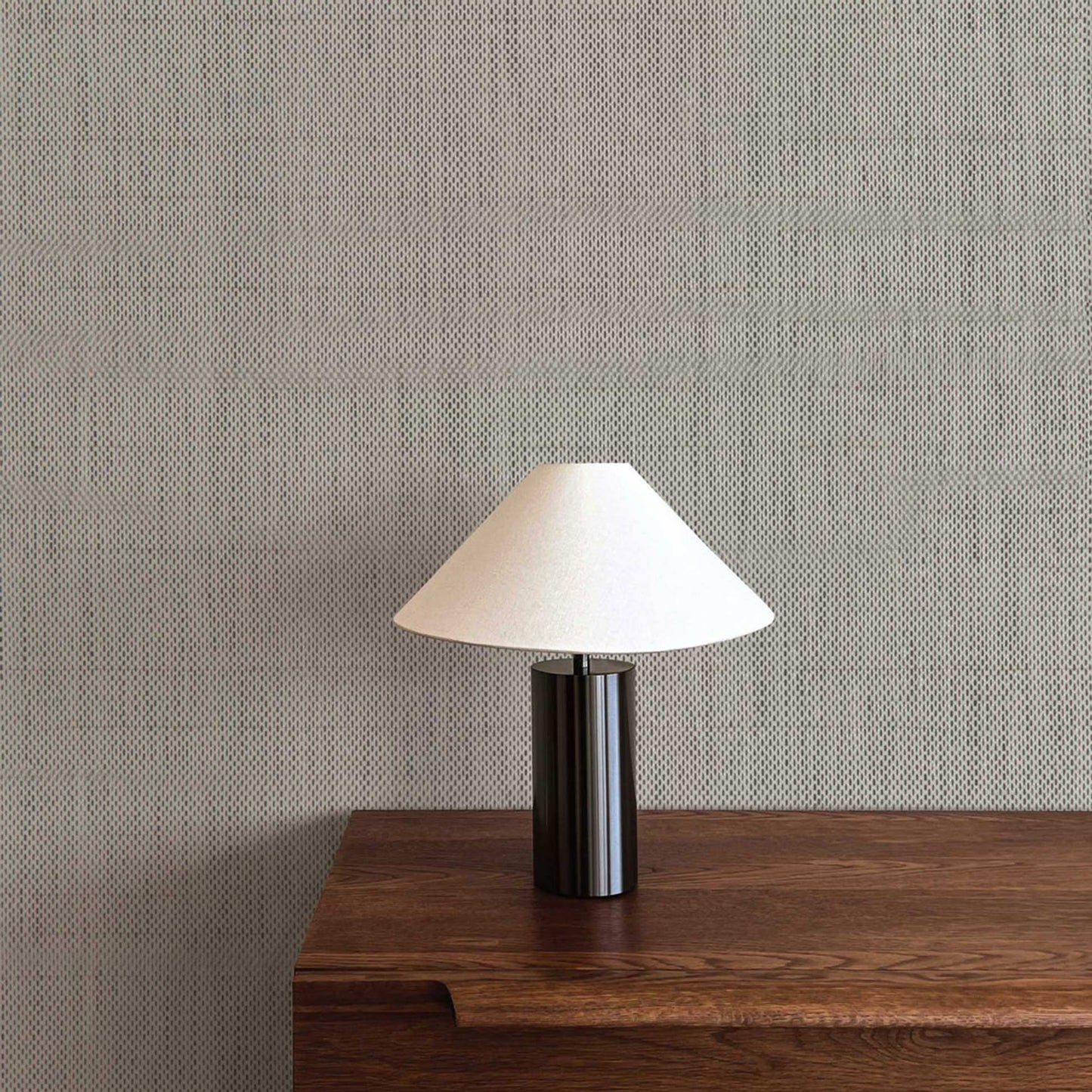 Basketweave Paperweave Wallpaper - Black and White on Silver